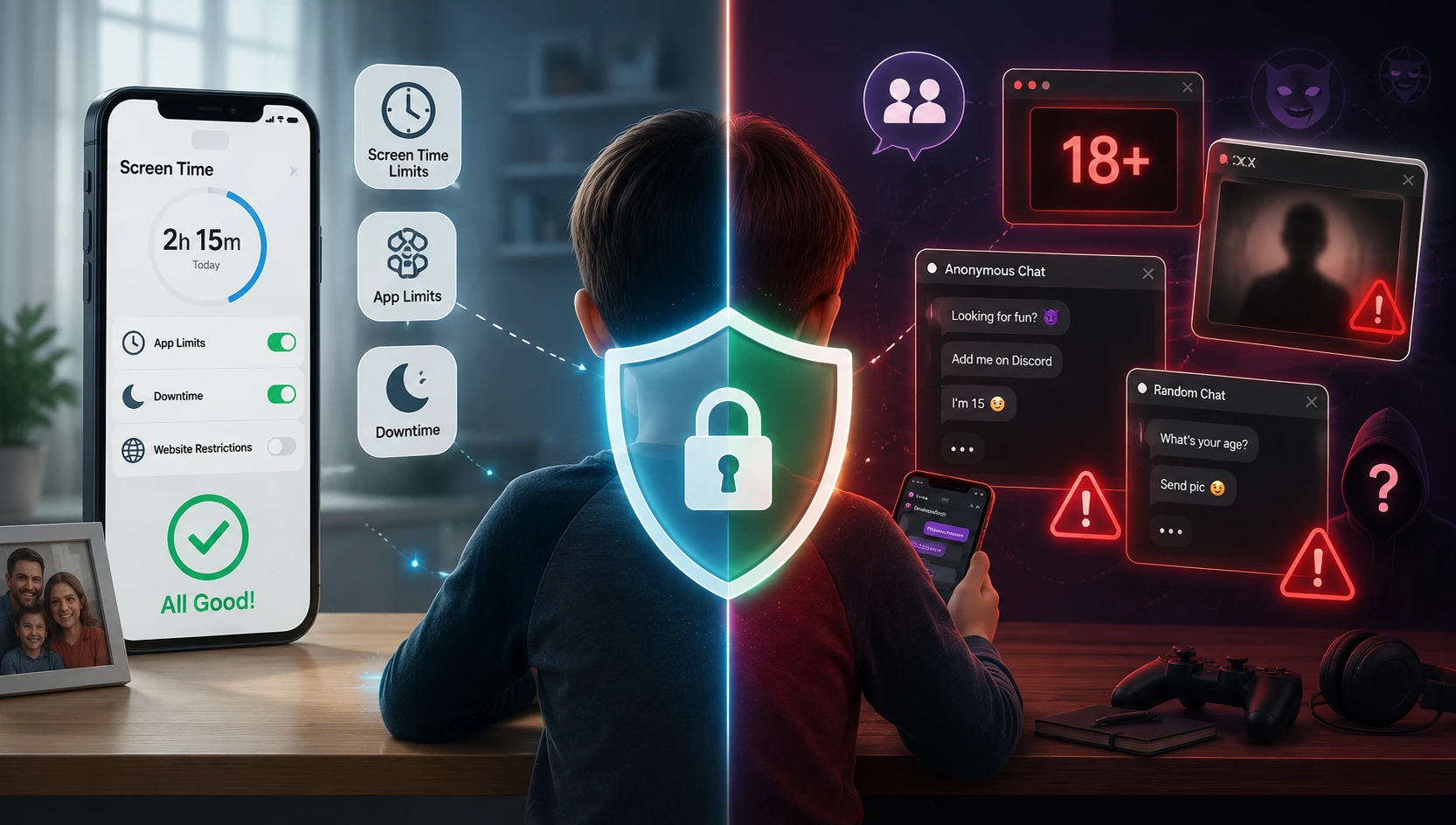 AI Parental Control App: Block Adult Apps & Kids Chat Rooms